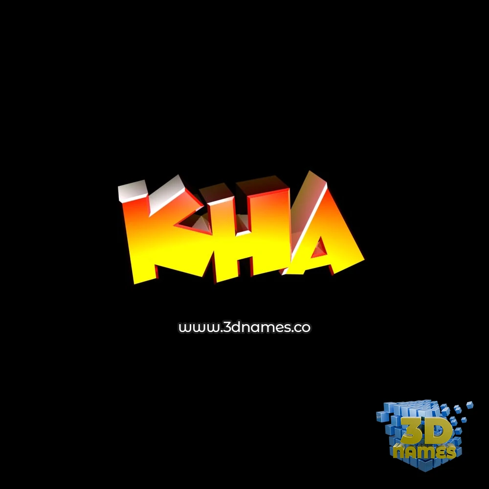 kha in Black Background style - 3D name wallpaper