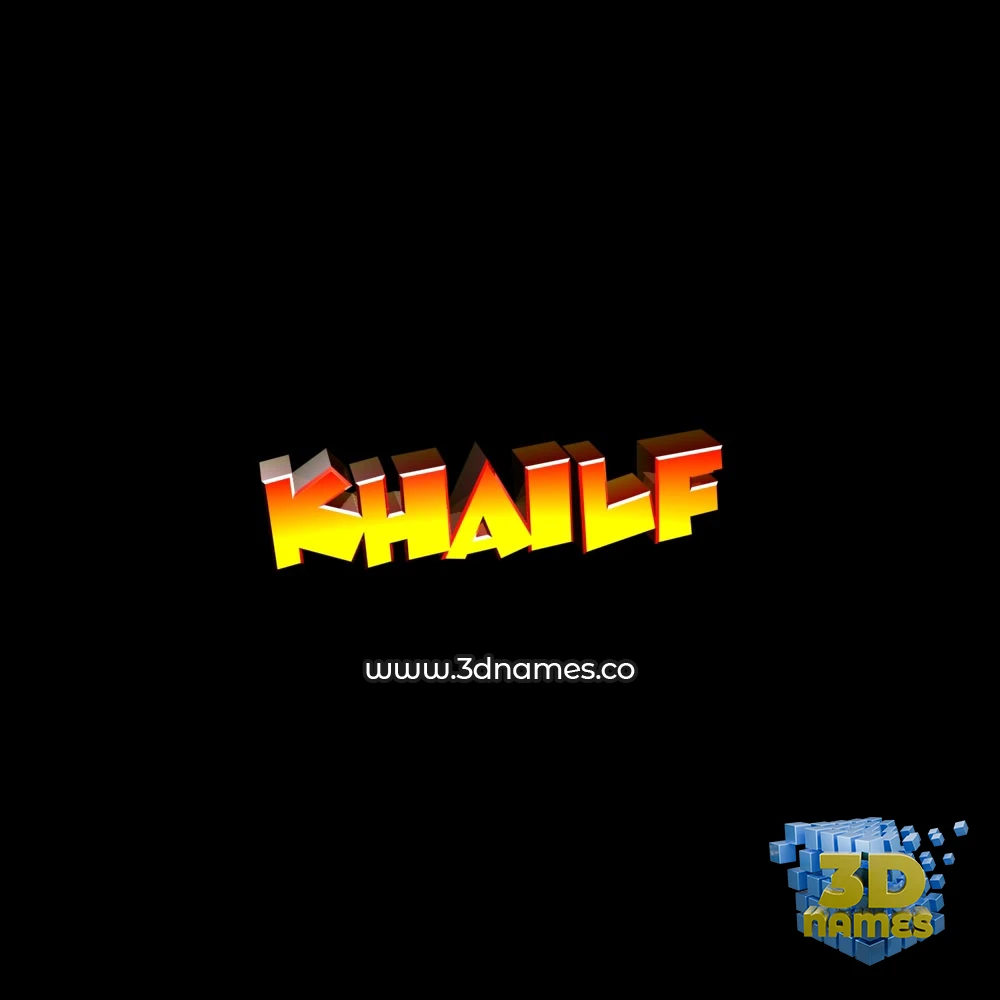 khailf in Black Background style - 3D name wallpaper
