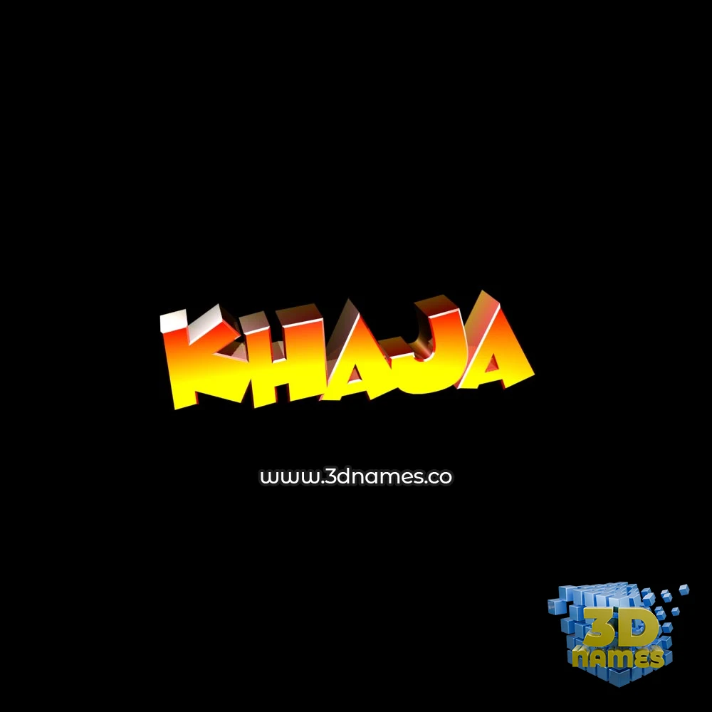 khaja in Black Background style - 3D name wallpaper