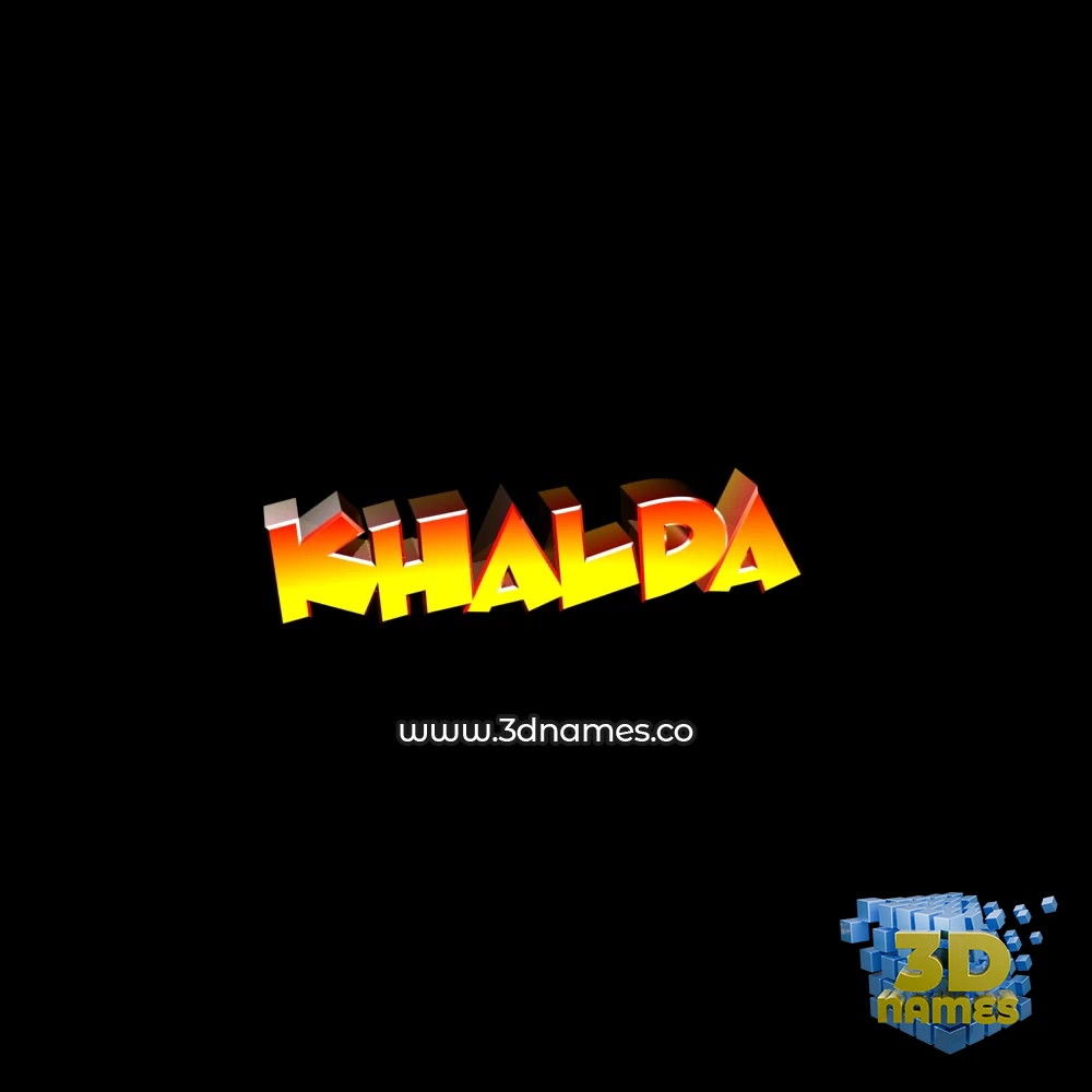 khalda in Black Background style - 3D name wallpaper