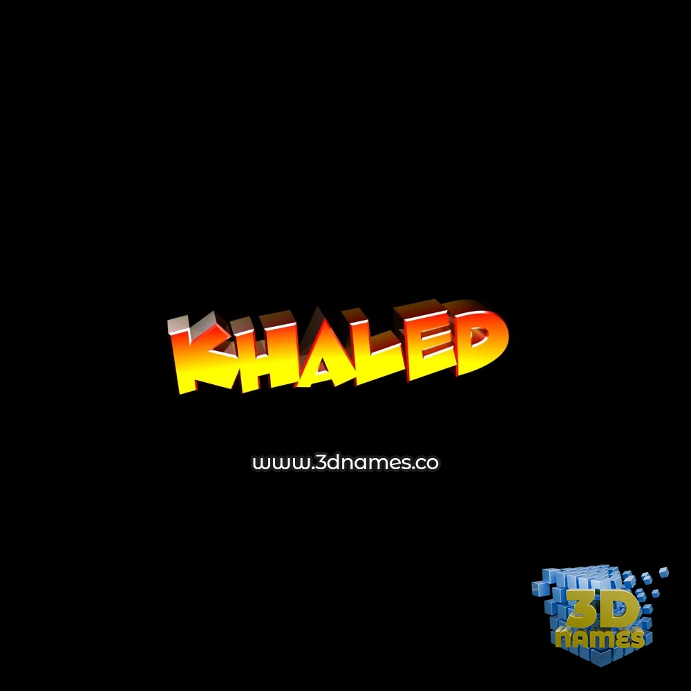 khaled in Black Background style - 3D name wallpaper