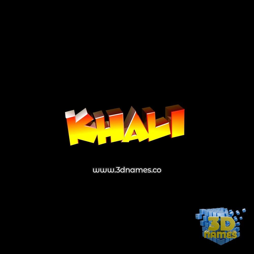 khali in Black Background style - 3D name wallpaper