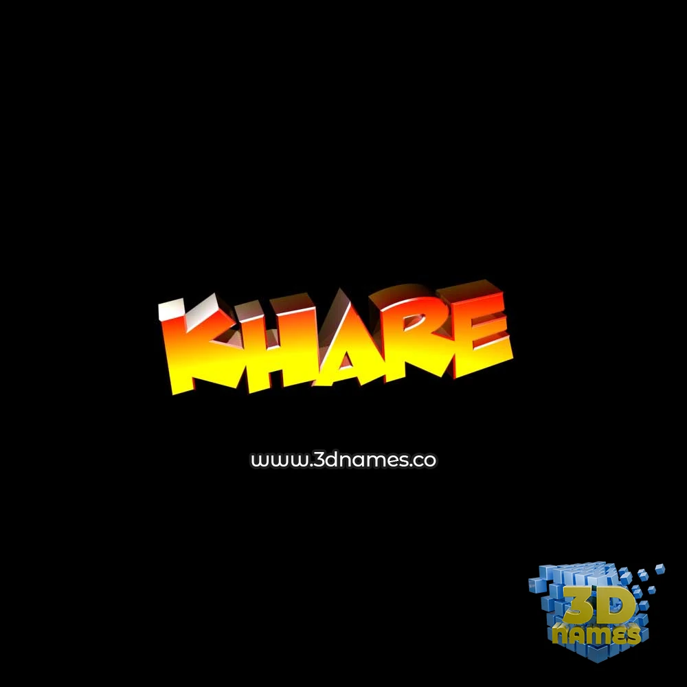 khare in Black Background style - 3D name wallpaper