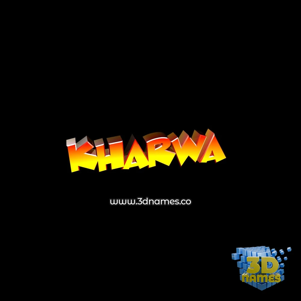 kharwa in Black Background style - 3D name wallpaper