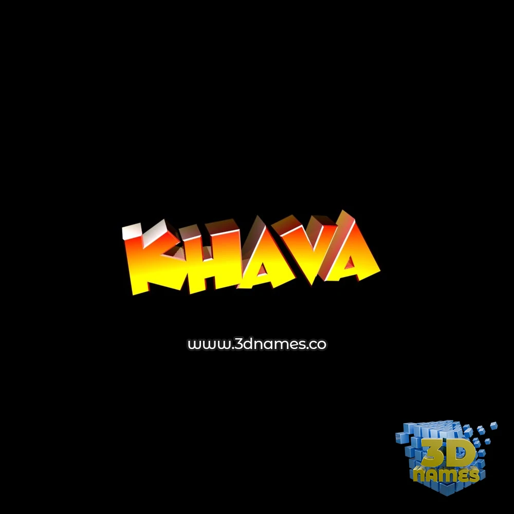 khava in Black Background style - 3D name wallpaper