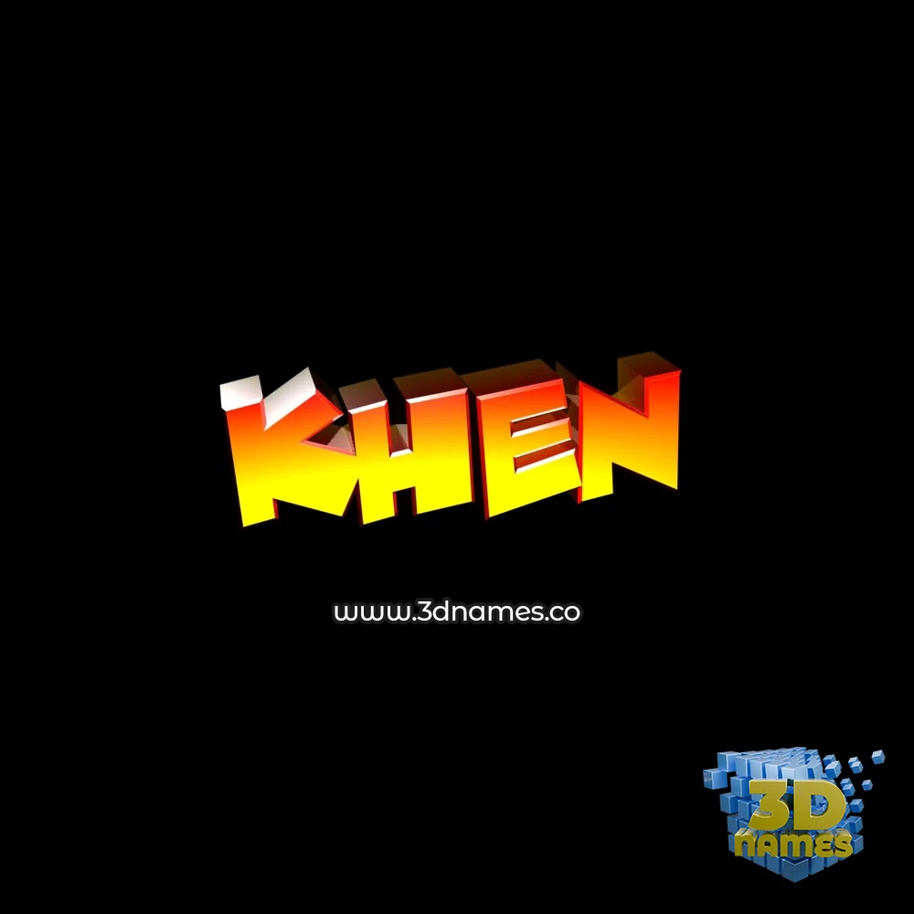 khen in Black Background style - 3D name wallpaper