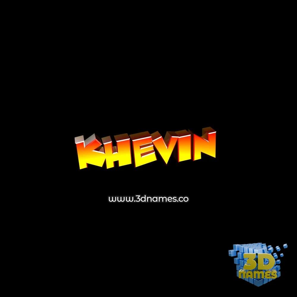 khevin in Black Background style - 3D name wallpaper