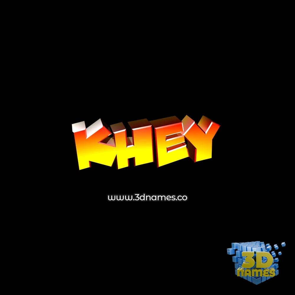 khey in Black Background style - 3D name wallpaper
