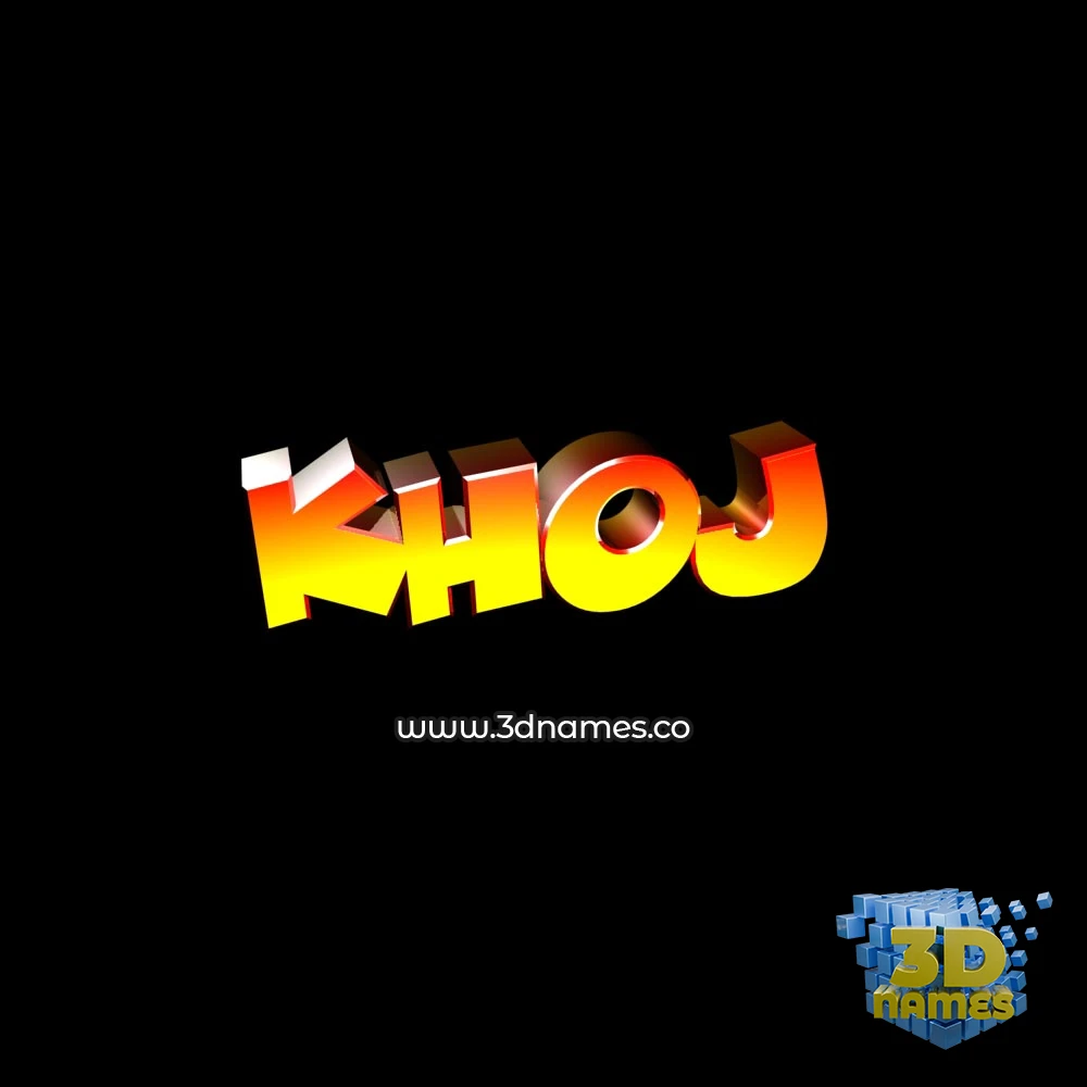 khoj in Black Background style - 3D name wallpaper