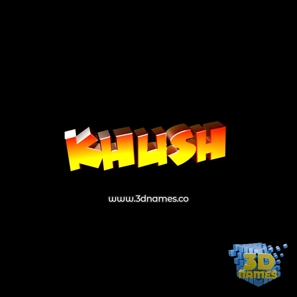 khush in Black Background style - 3D name wallpaper