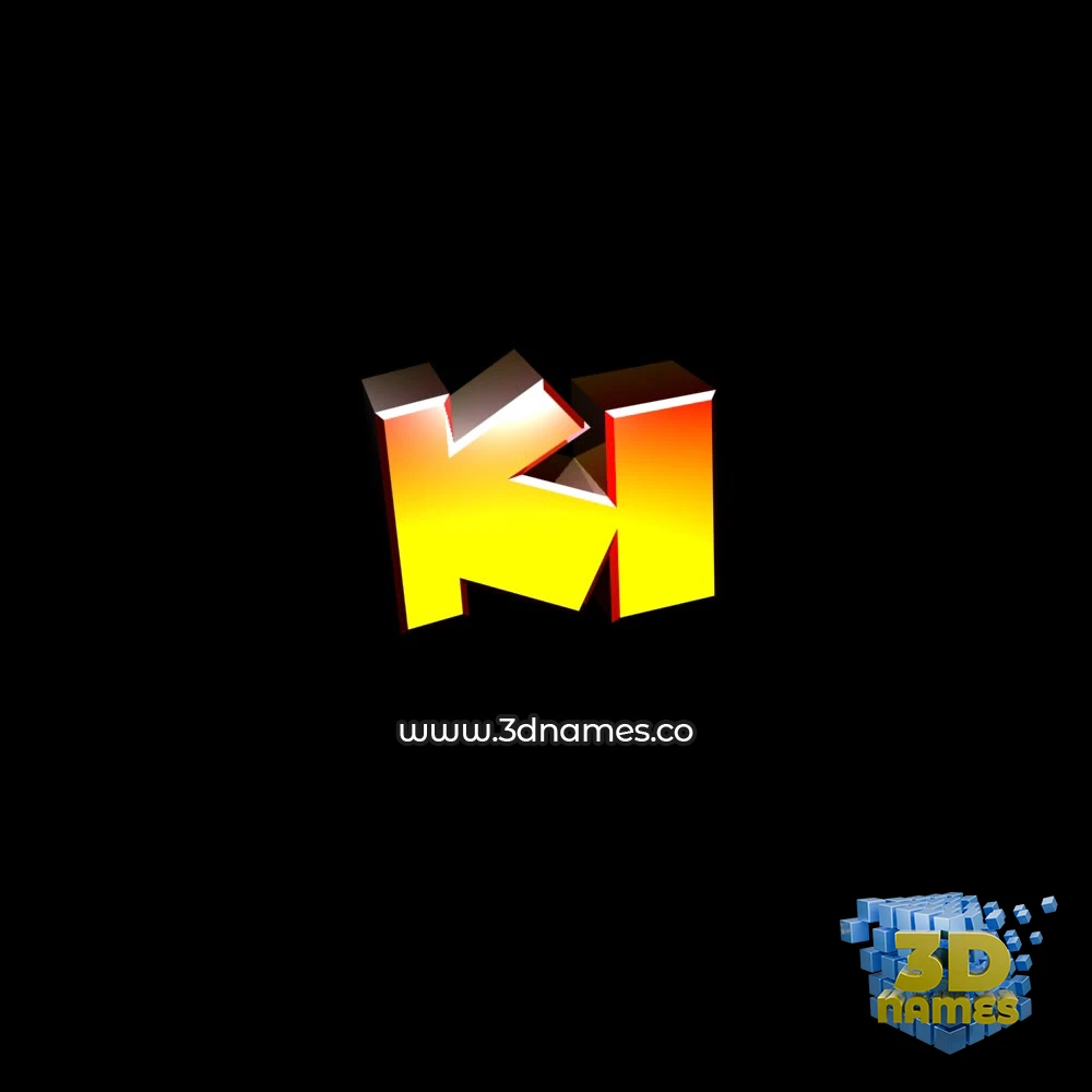 ki in Black Background style - 3D name wallpaper