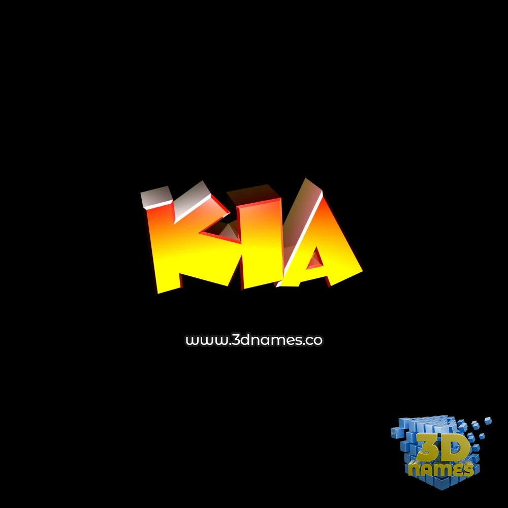 kia in Black Background style - 3D name wallpaper