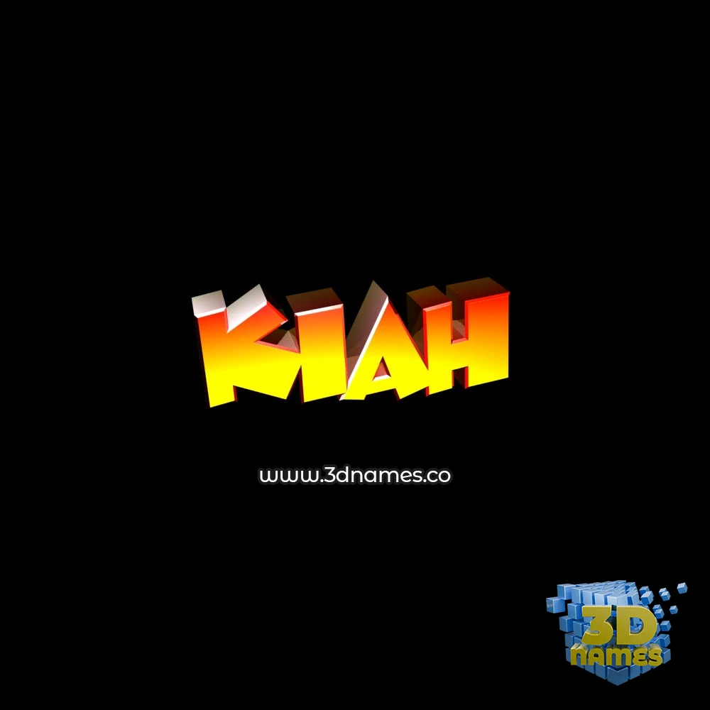 kiah in Black Background style - 3D name wallpaper