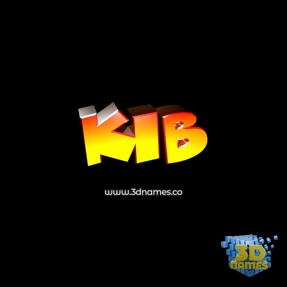 kib in Black Background style - 3D name wallpaper