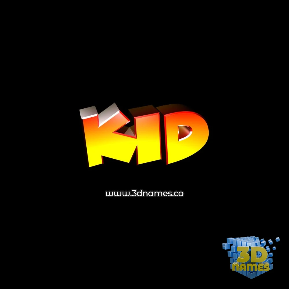 kid in Black Background style - 3D name wallpaper