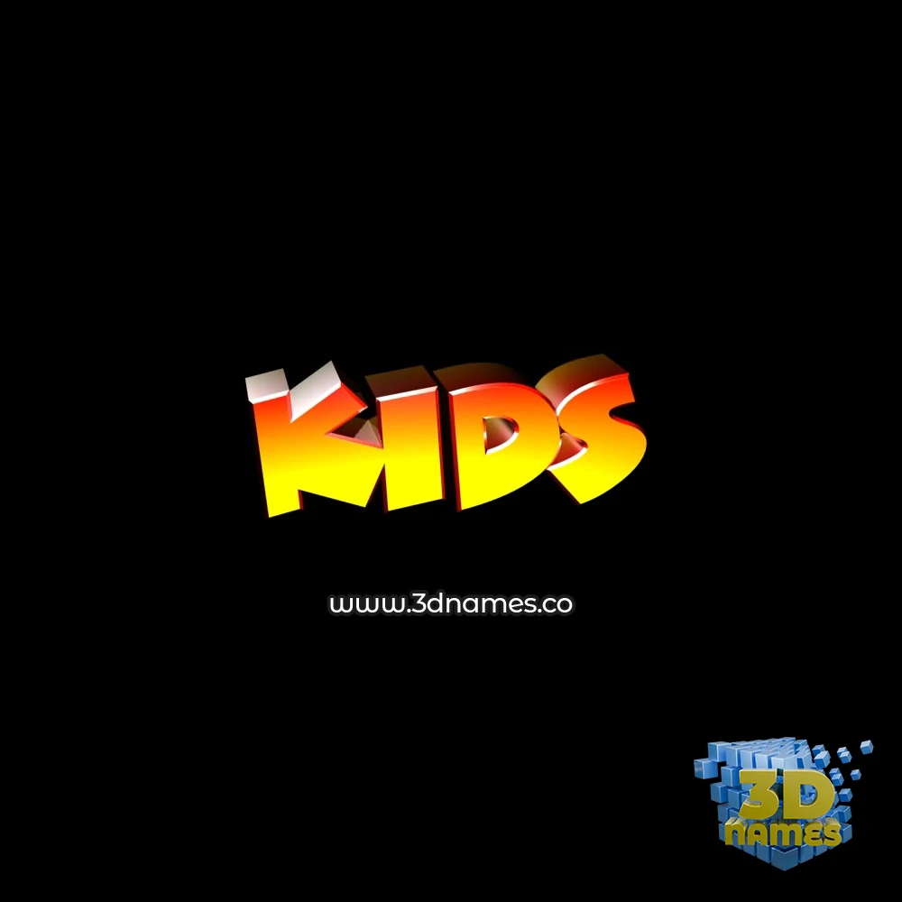 kids in Black Background style - 3D name wallpaper