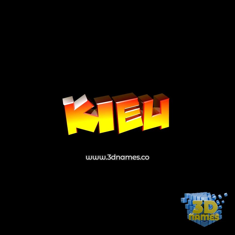 kieu in Black Background style - 3D name wallpaper