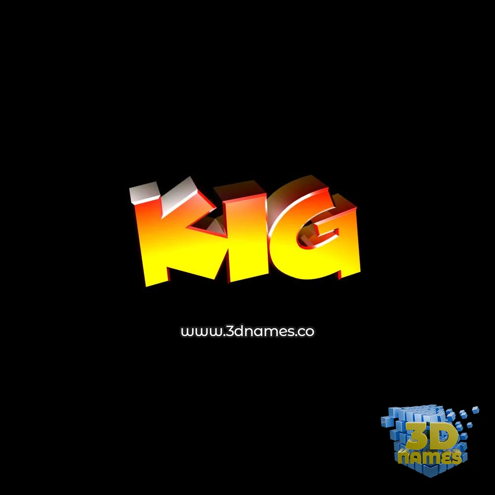 kig in Black Background style - 3D name wallpaper