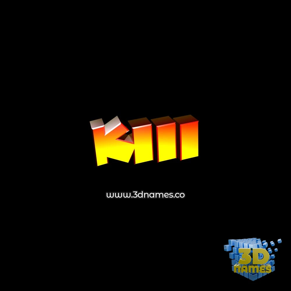 kiii in Black Background style - 3D name wallpaper