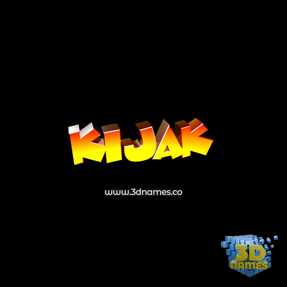 kijak in Black Background style - 3D name wallpaper