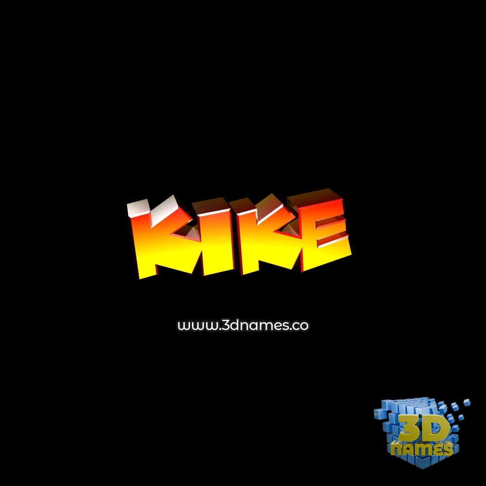 kike in Black Background style - 3D name wallpaper