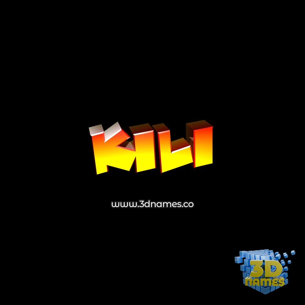 kili in Black Background style - 3D name wallpaper