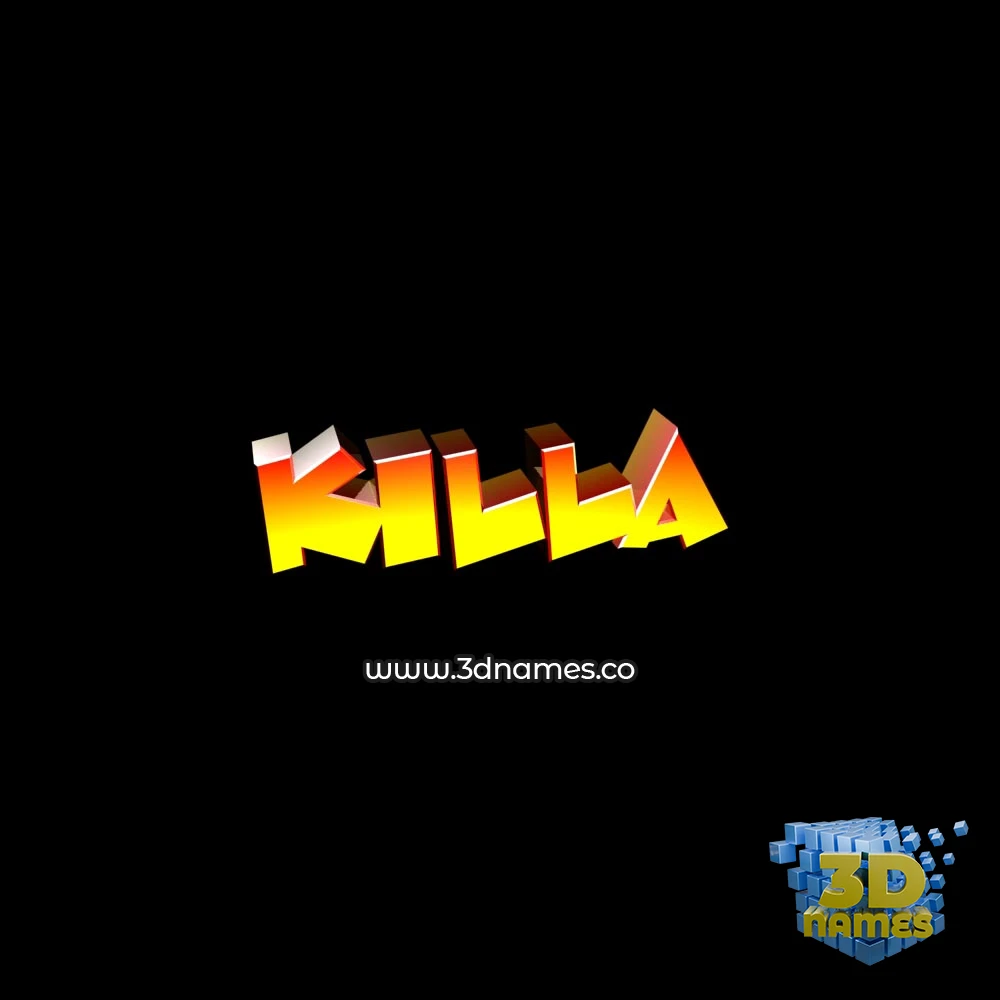 killa in Black Background style - 3D name wallpaper