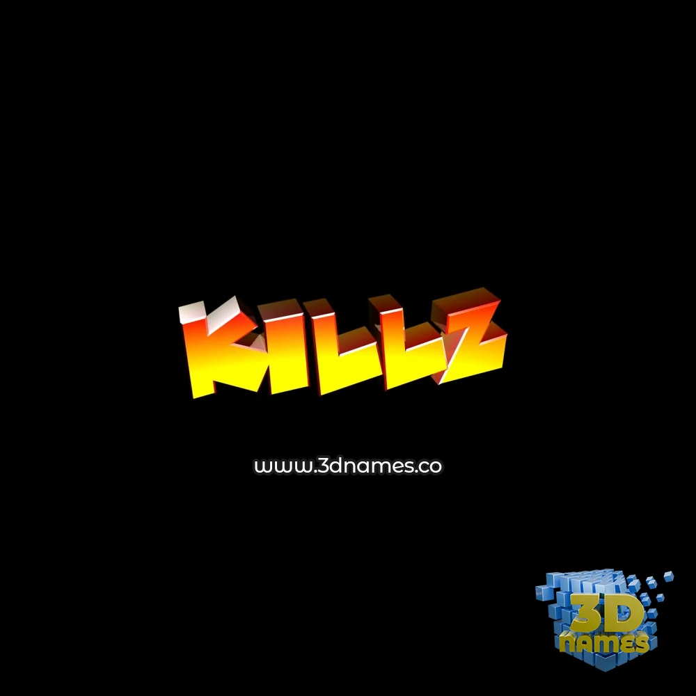 killz in Black Background style - 3D name wallpaper