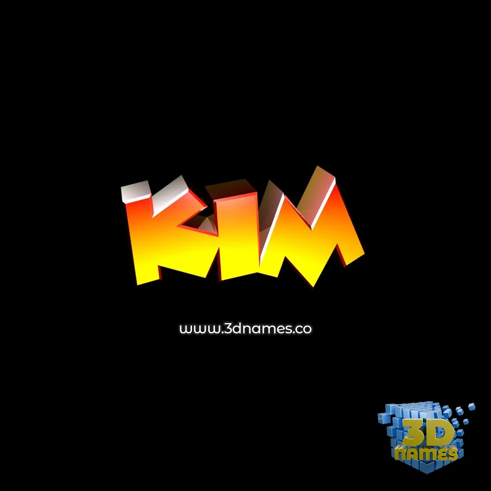 kim in Black Background style - 3D name wallpaper