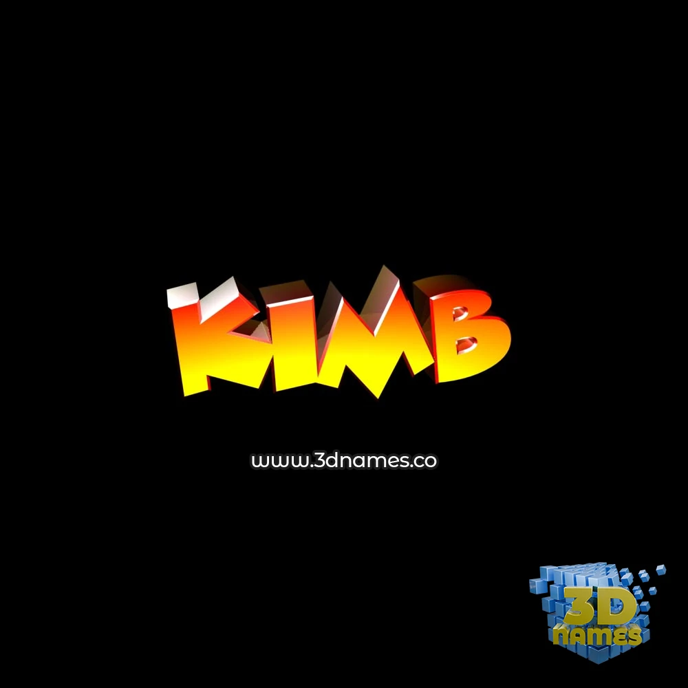 kimb in Black Background style - 3D name wallpaper