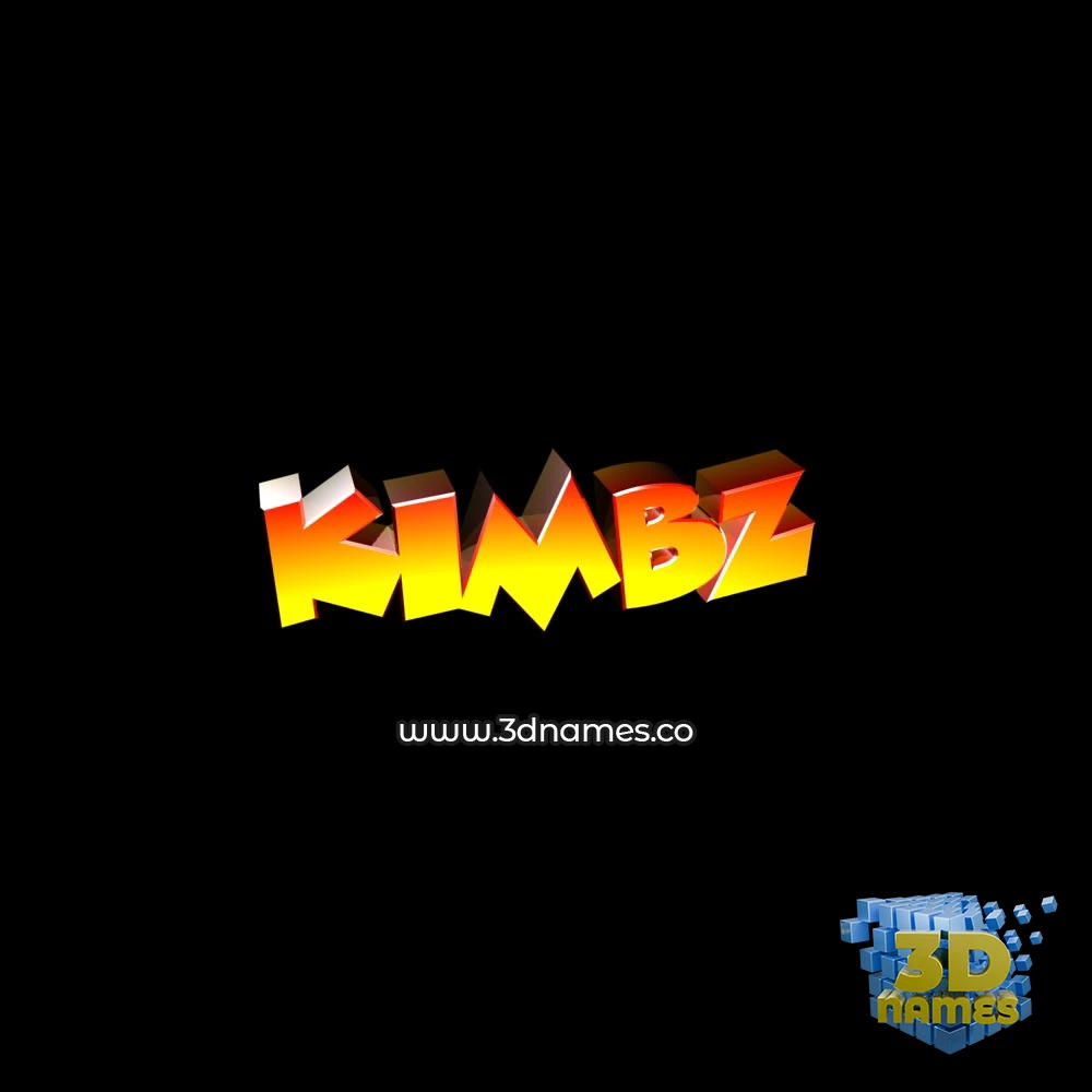 kimbz in Black Background style - 3D name wallpaper