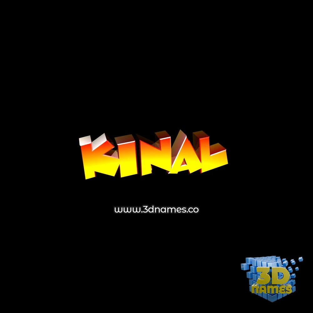 kinal in Black Background style - 3D name wallpaper