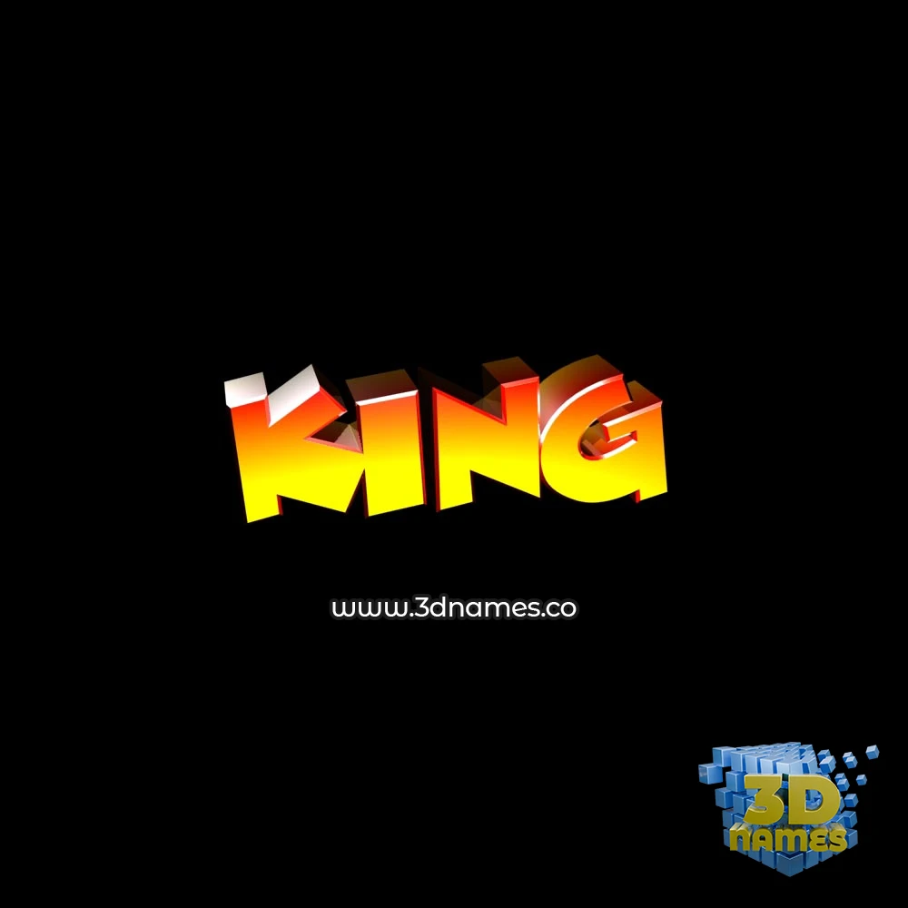 king in Black Background style - 3D name wallpaper