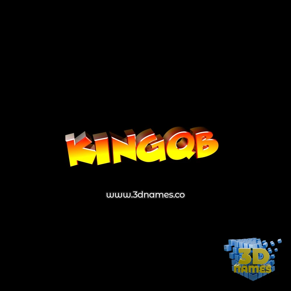 kingqb in Black Background style - 3D name wallpaper