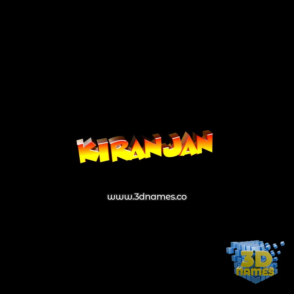 kiranjan in Black Background style - 3D name wallpaper