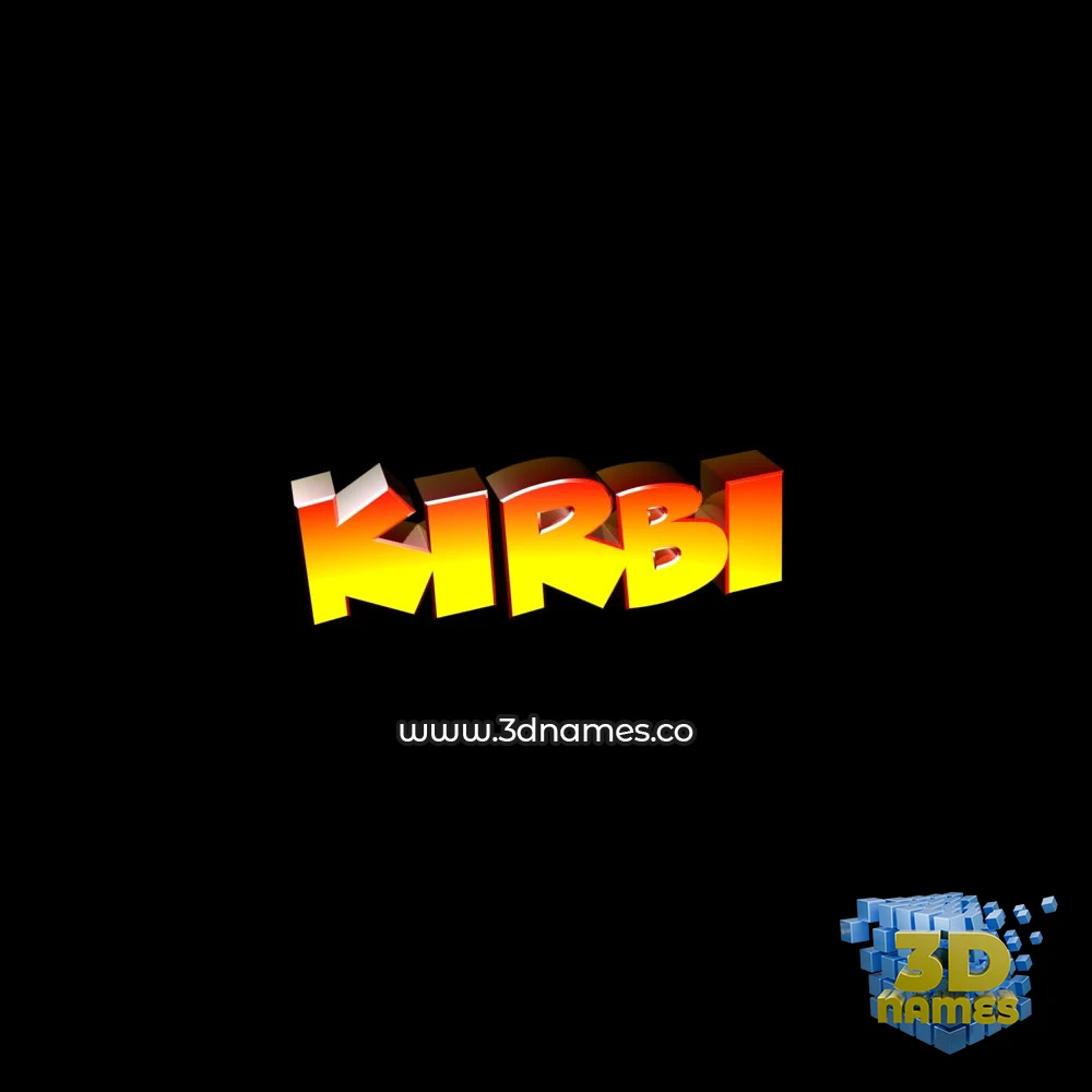 kirbi in Black Background style - 3D name wallpaper