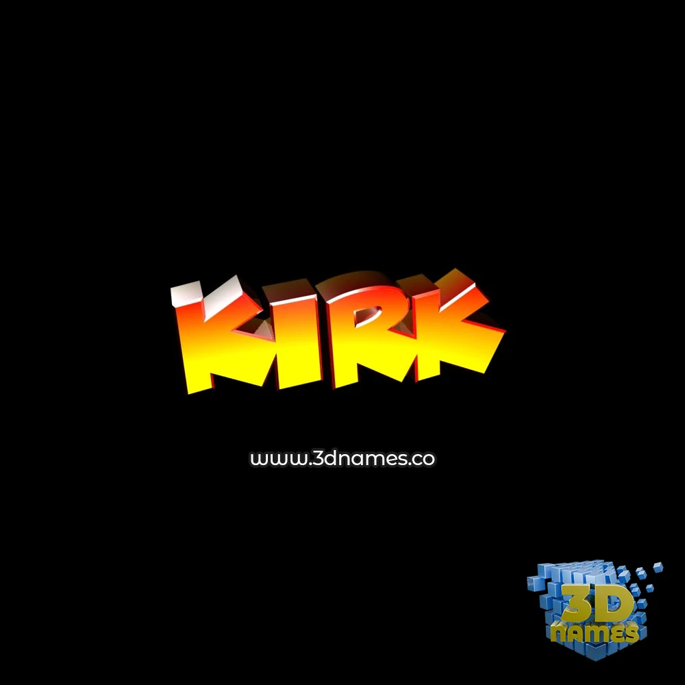kirk in Black Background style - 3D name wallpaper