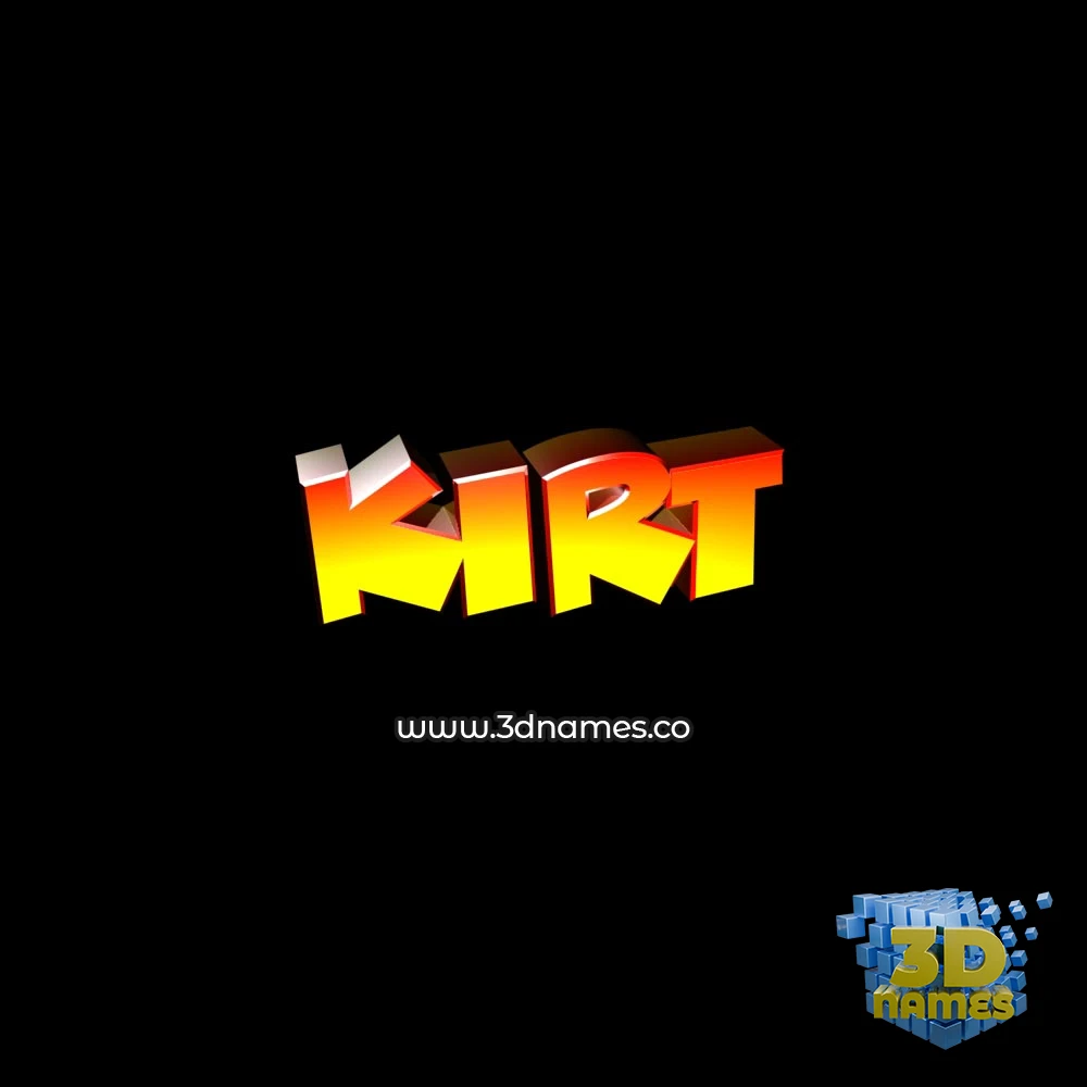 kirt in Black Background style - 3D name wallpaper