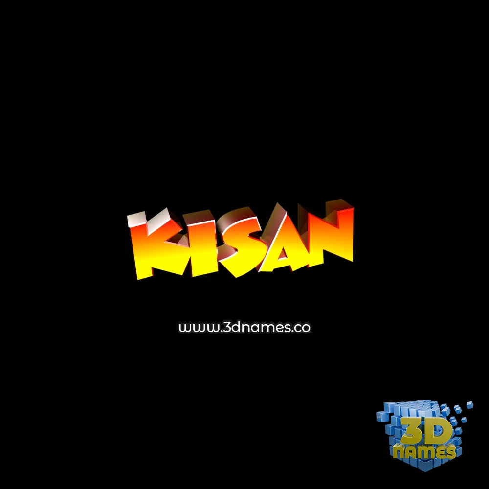 kisan in Black Background style - 3D name wallpaper