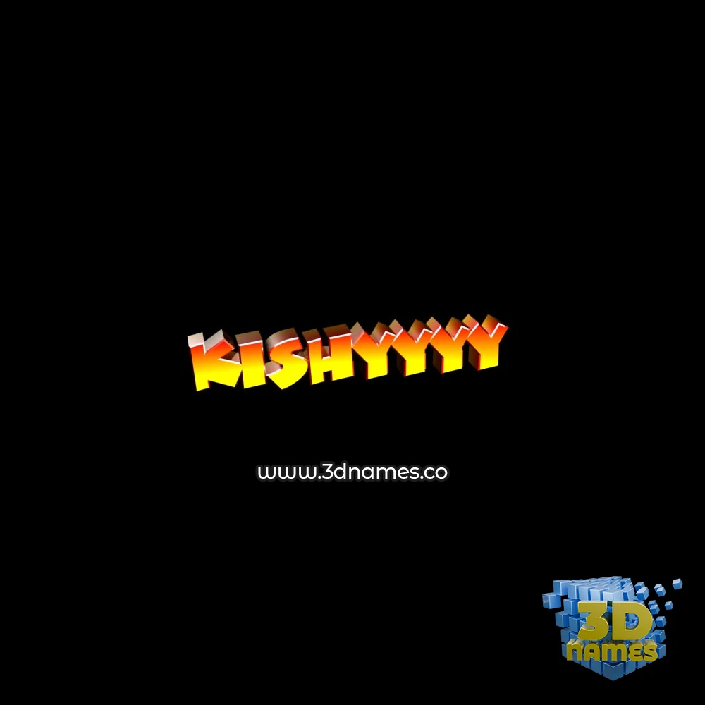 kishyyyy in Black Background style - 3D name wallpaper