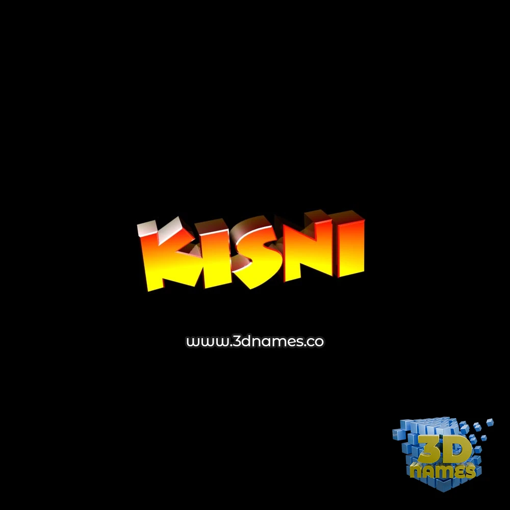 kisni in Black Background style - 3D name wallpaper
