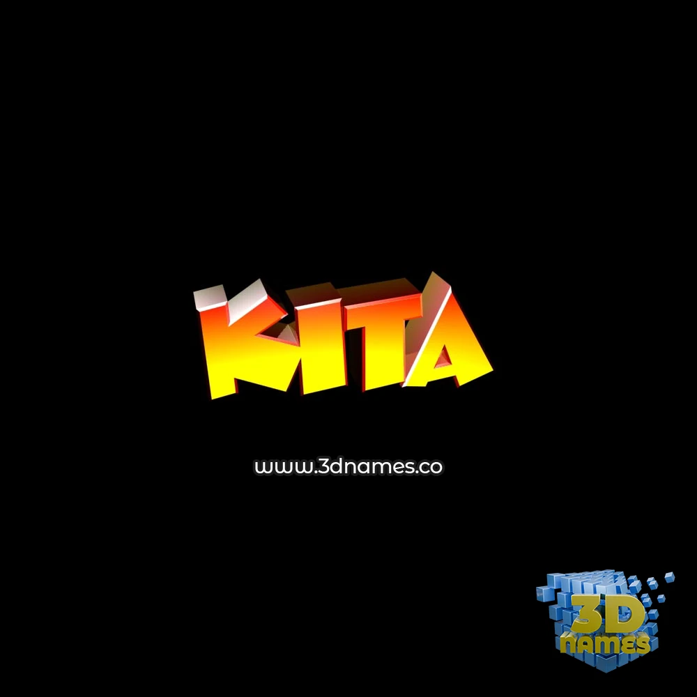 kita in Black Background style - 3D name wallpaper