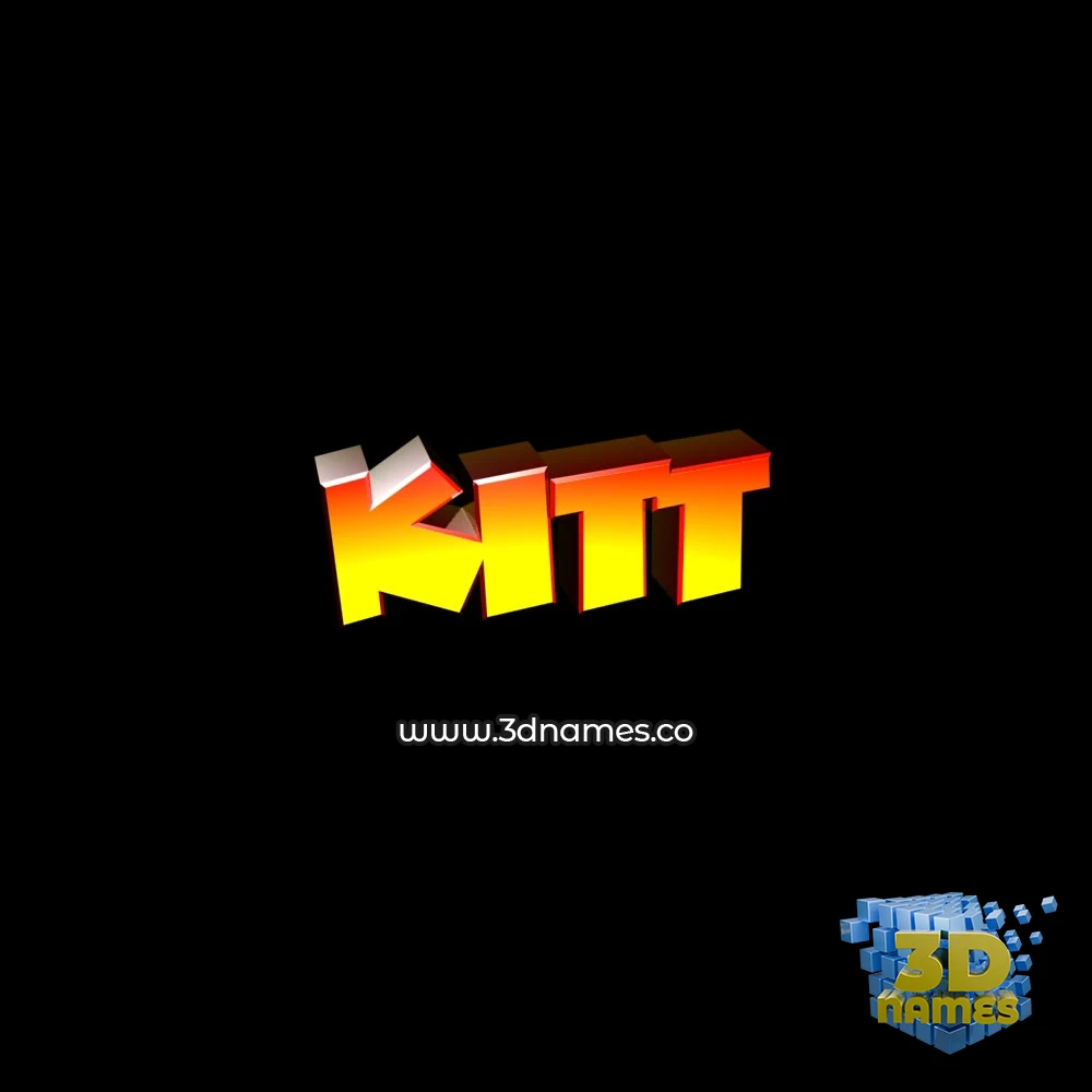 kitt in Black Background style - 3D name wallpaper