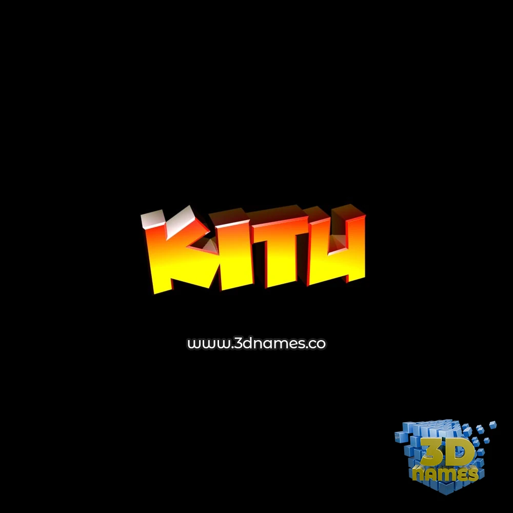 kitu in Black Background style - 3D name wallpaper