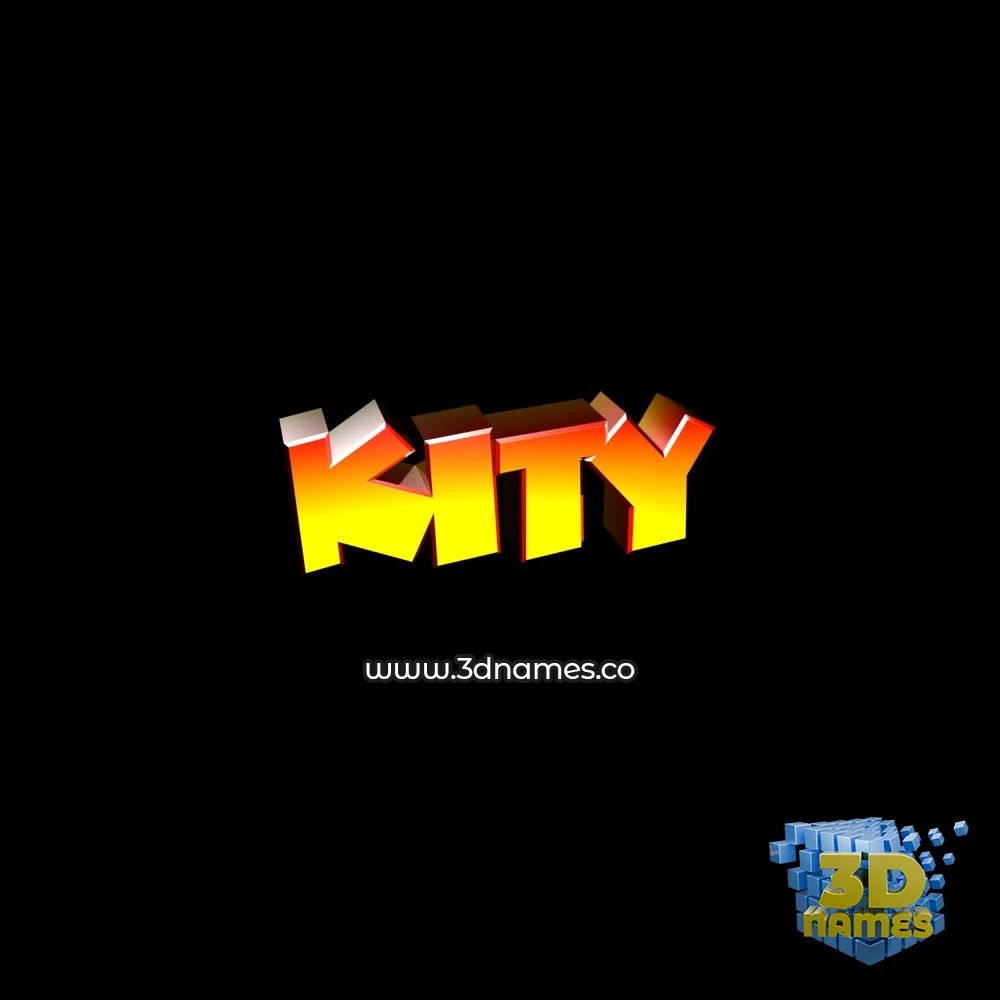 kity in Black Background style - 3D name wallpaper