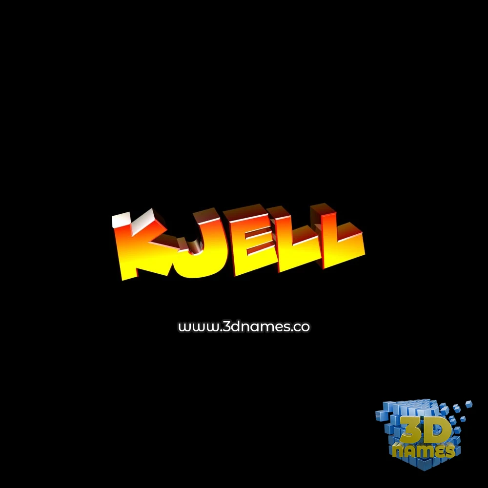 kjell in Black Background style - 3D name wallpaper
