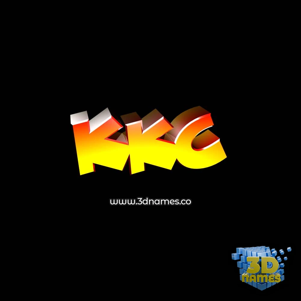 kkc in Black Background style - 3D name wallpaper