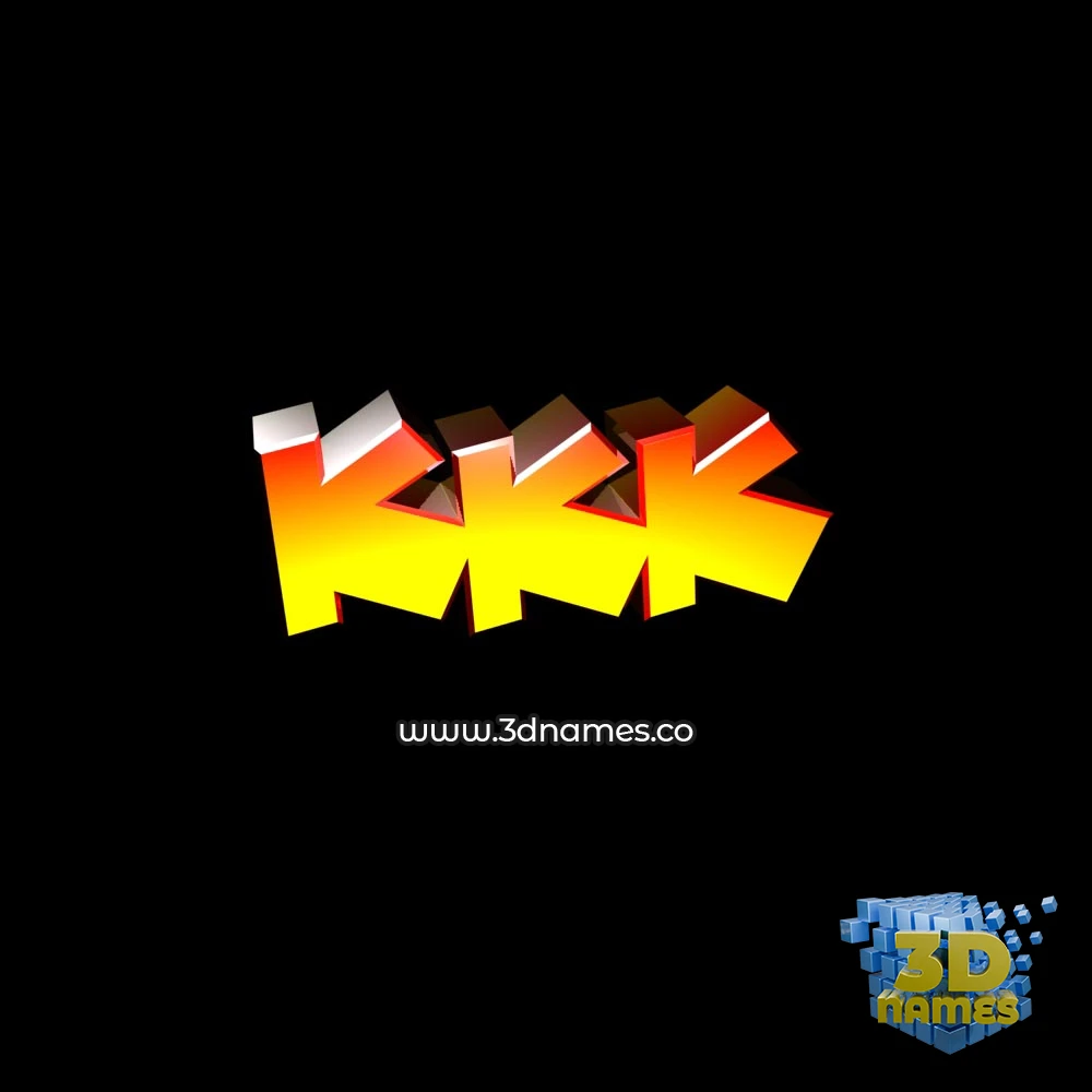 kkk in Black Background style - 3D name wallpaper