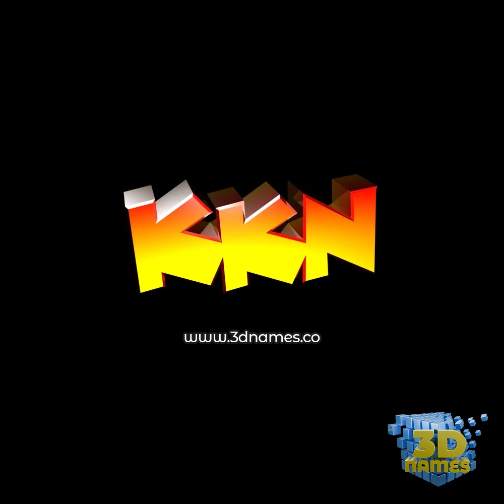 kkn in Black Background style - 3D name wallpaper