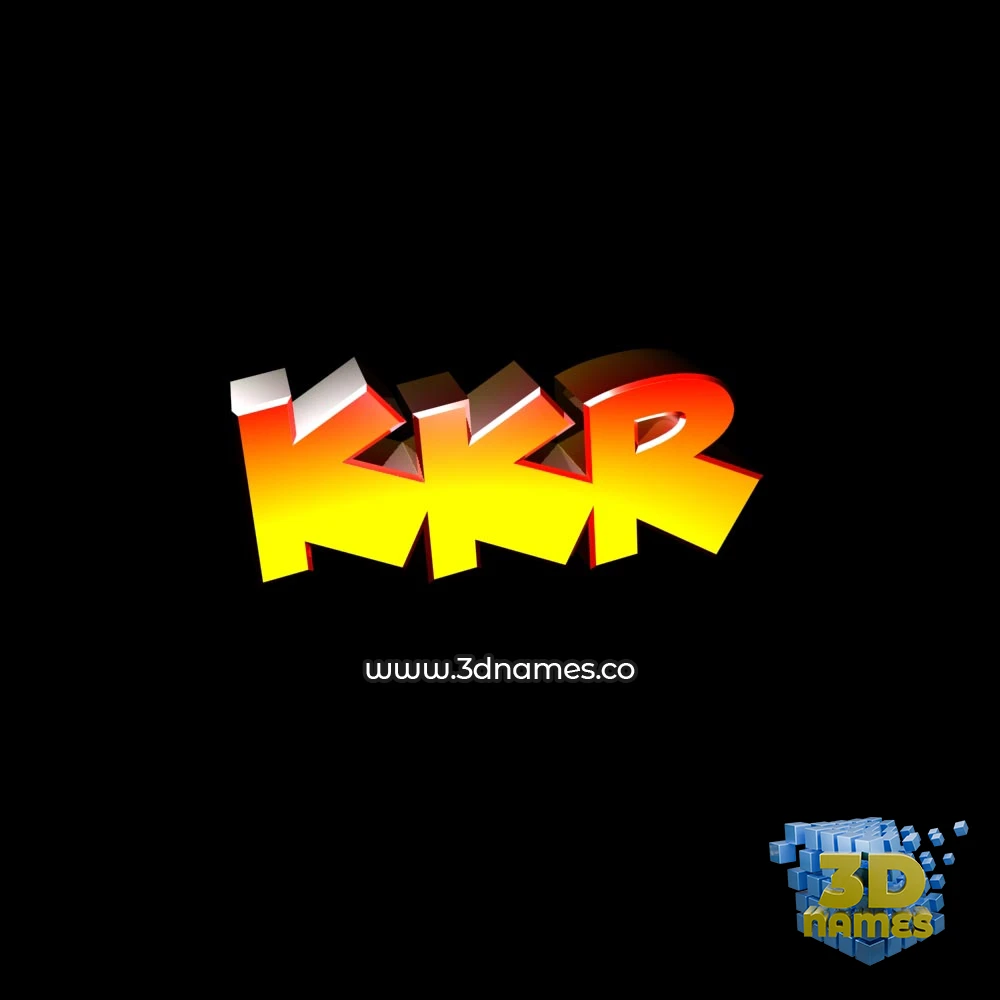kkr in Black Background style - 3D name wallpaper